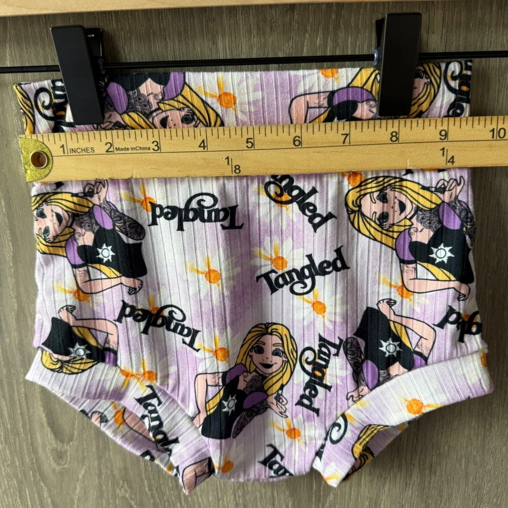 Handmade Custom Tangled Rapunzel Bloomer Shorts Girls 5 Purple Ribbed Disneycore
